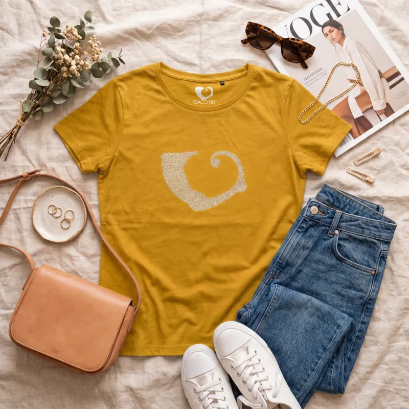 T-shirt Senape Drago Glitter