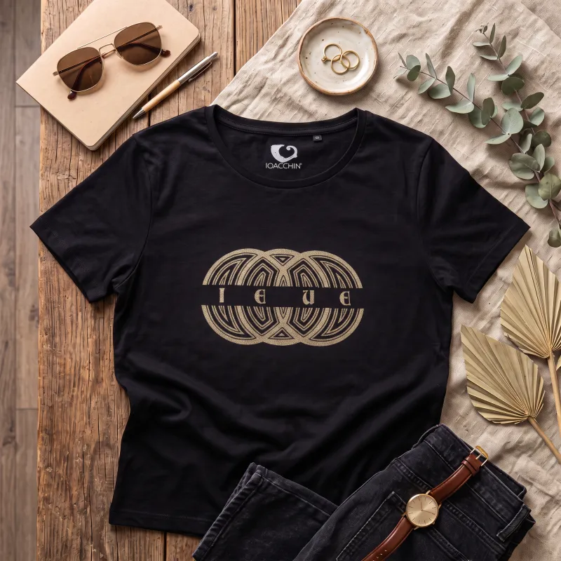 T-shirt Nera MultiCerchi Glitter